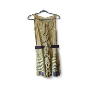 Gianni Bini Olive and Black Ruffle Mini Dress